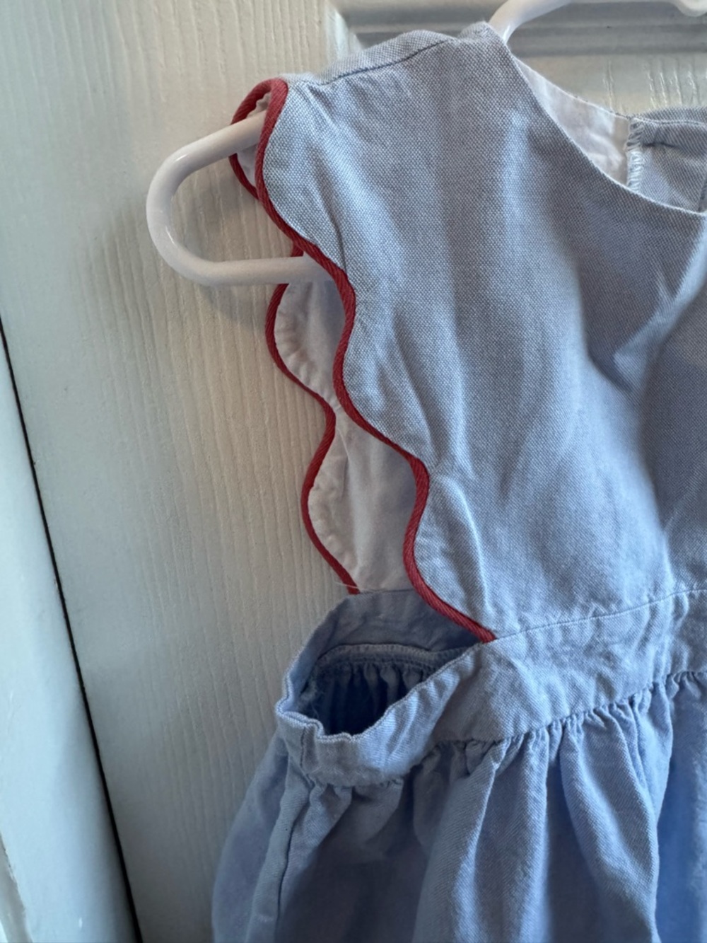 bella bliss Light Blue Girls' Dress Top with Red Trim - Picture 2 of 3